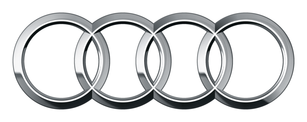 Audi logotyp vi säljer lyxiga bilar